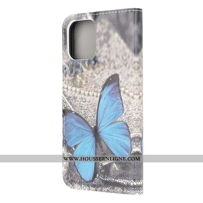 Housse iPhone 13 Mini Papillon Bleu