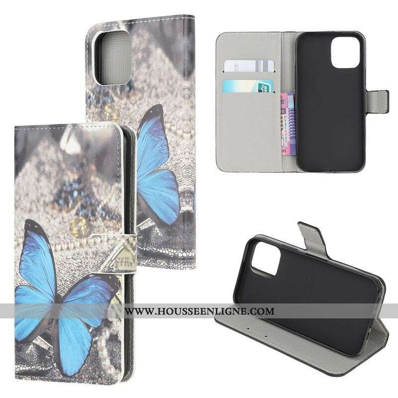 Housse iPhone 13 Mini Papillon Bleu