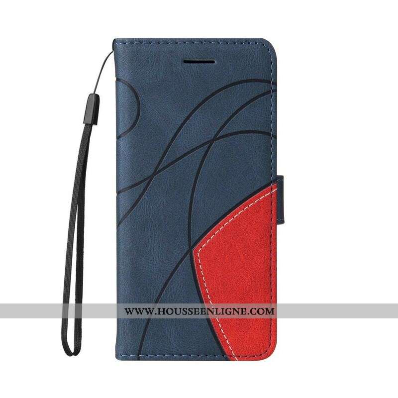 Housse iPhone 13 Mini Simili Cuir Bicolore Signature