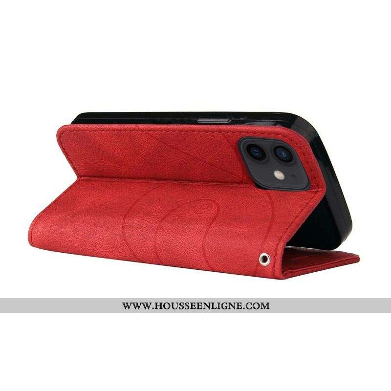 Housse iPhone 13 Mini Simili Cuir Bicolore Signature