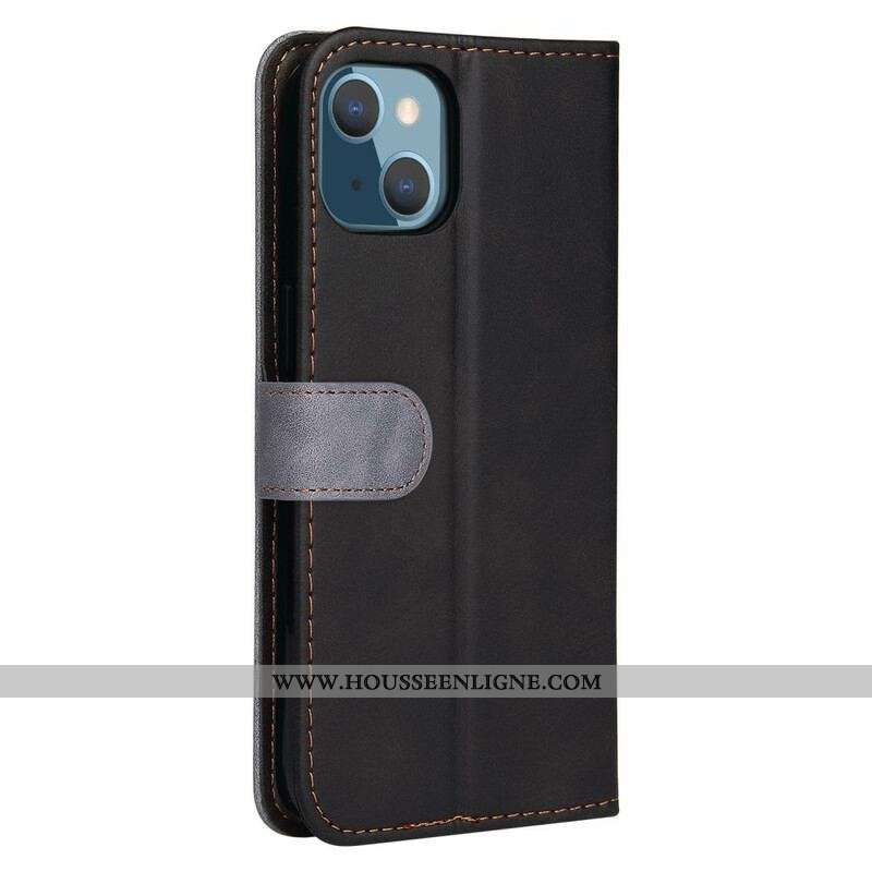 Housse iPhone 13 Mini Simili Cuir Bicolore