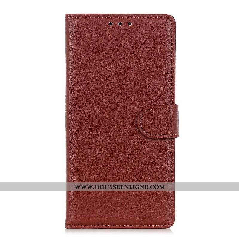 Housse iPhone 13 Mini Simili Cuir Litchi Traditionnel