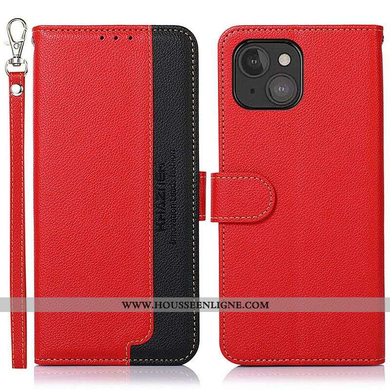 Housse iPhone 13 Mini Style Litchi RFID KHAZNEH