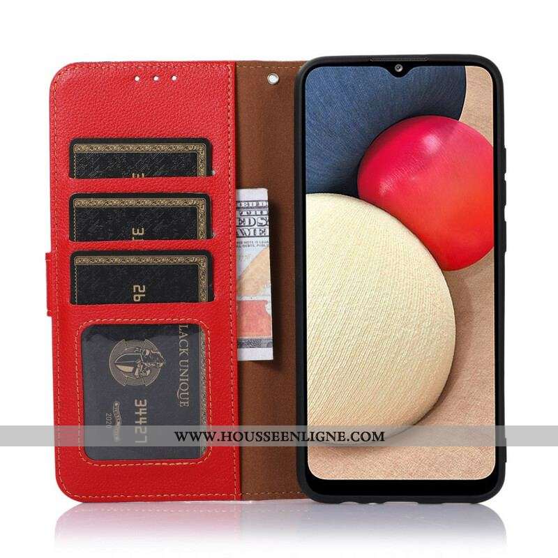 Housse iPhone 13 Mini Style Litchi RFID KHAZNEH