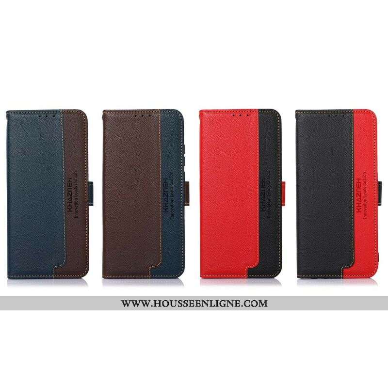 Housse iPhone 13 Mini Style Litchi RFID KHAZNEH