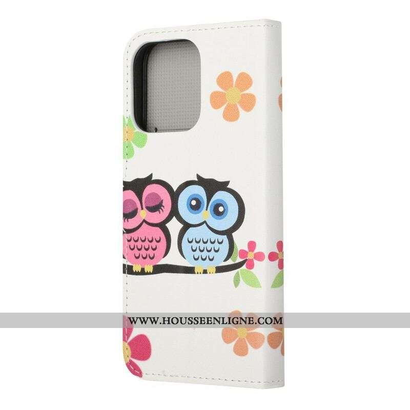 Housse iPhone 13 Pro Couple de Hiboux