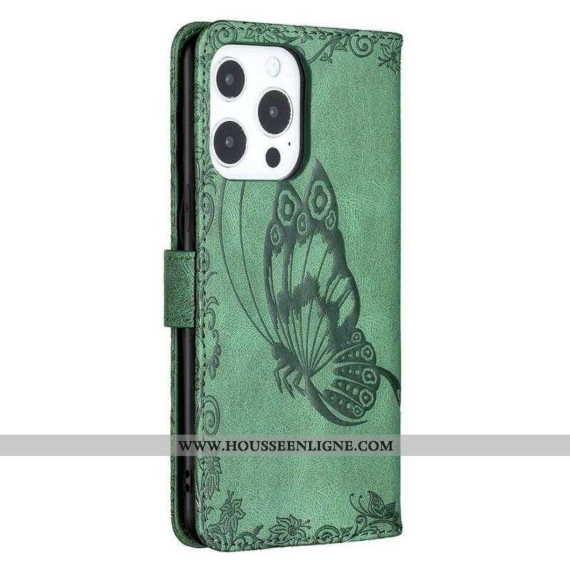 Housse iPhone 13 Pro Max Papillon Baroque à Lanière