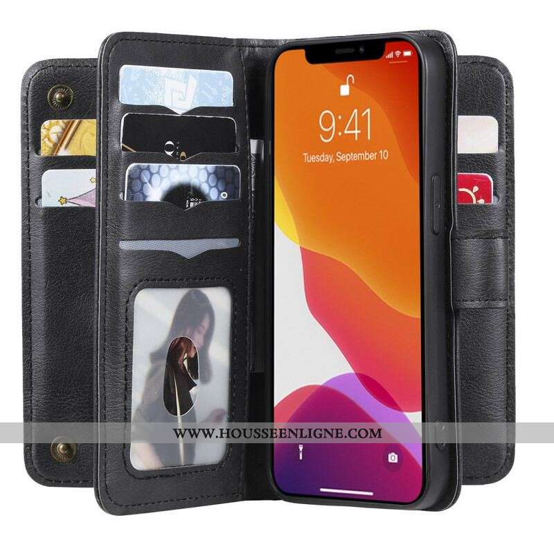 Housse iPhone 13 Pro Multi-fonctions 10 Porte-Cartes