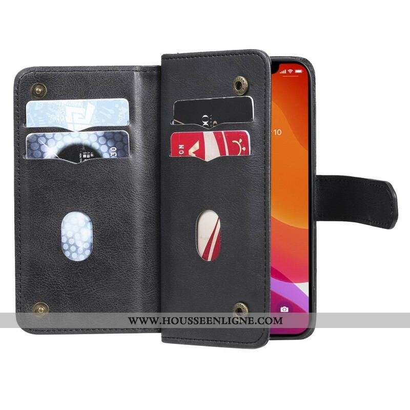 Housse iPhone 13 Pro Multi-fonctions 10 Porte-Cartes