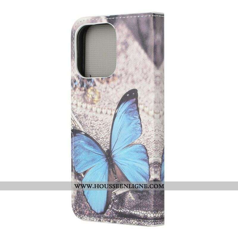 Housse iPhone 13 Pro Papillon Bleu