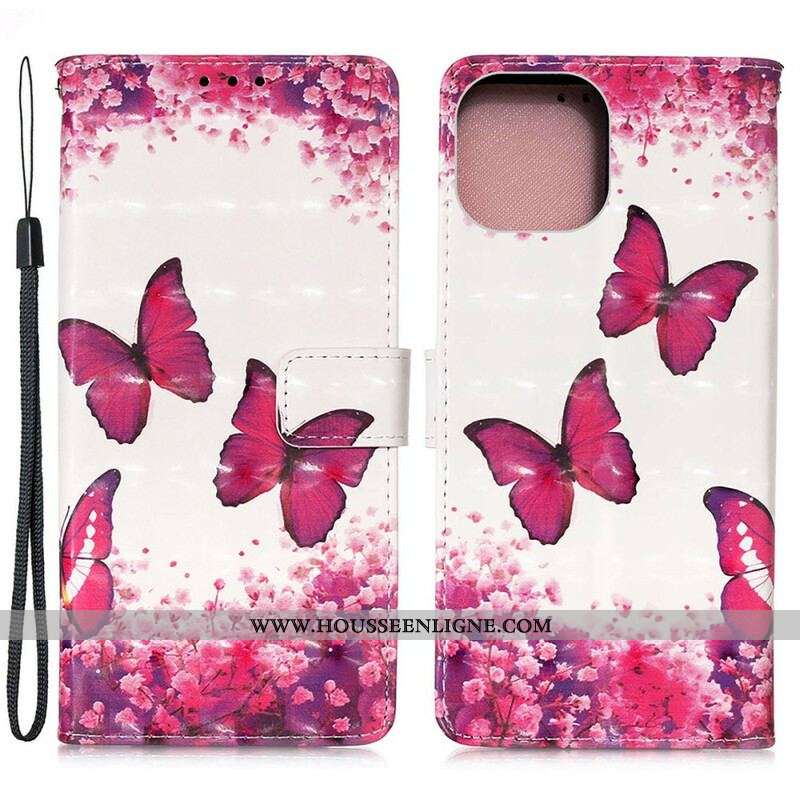 Housse iPhone 13 Pro Papillons Rouges