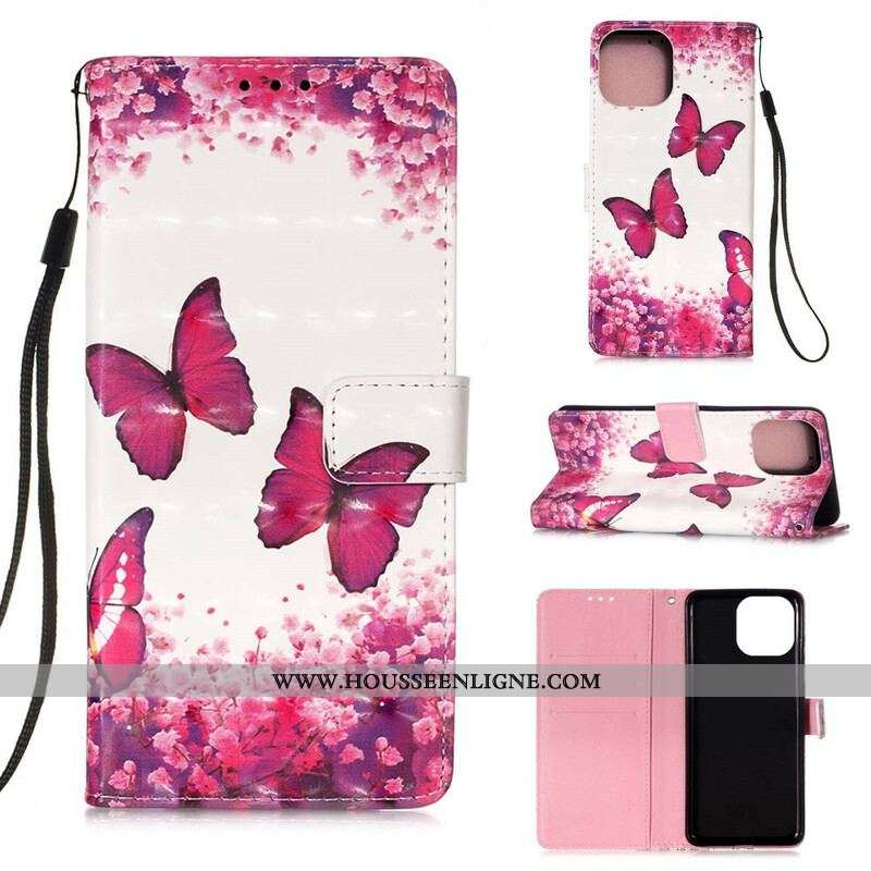 Housse iPhone 13 Pro Papillons Rouges