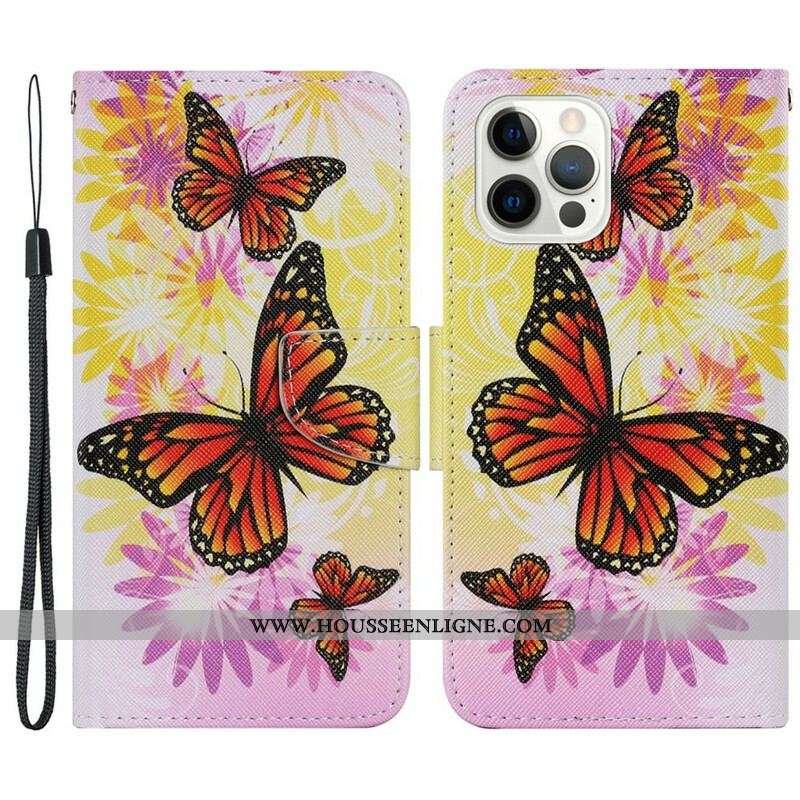 Housse iPhone 13 Pro Papillons et Fleurs d'Été