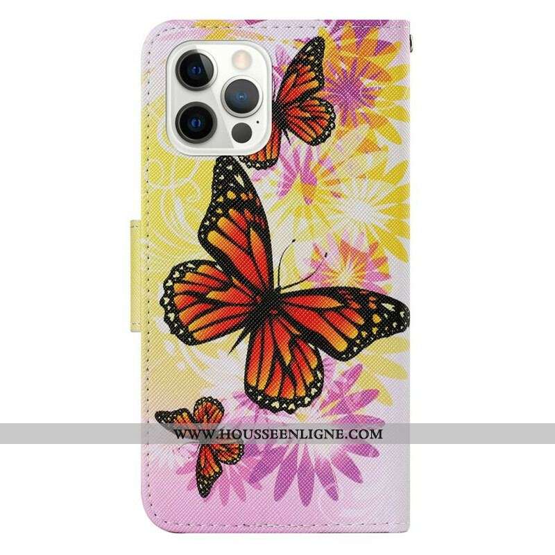 Housse iPhone 13 Pro Papillons et Fleurs d'Été