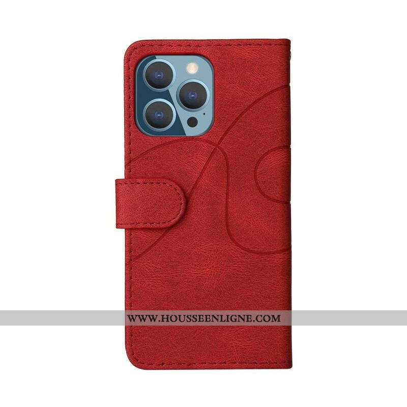 Housse iPhone 13 Pro Simili Cuir Bicolore Signature