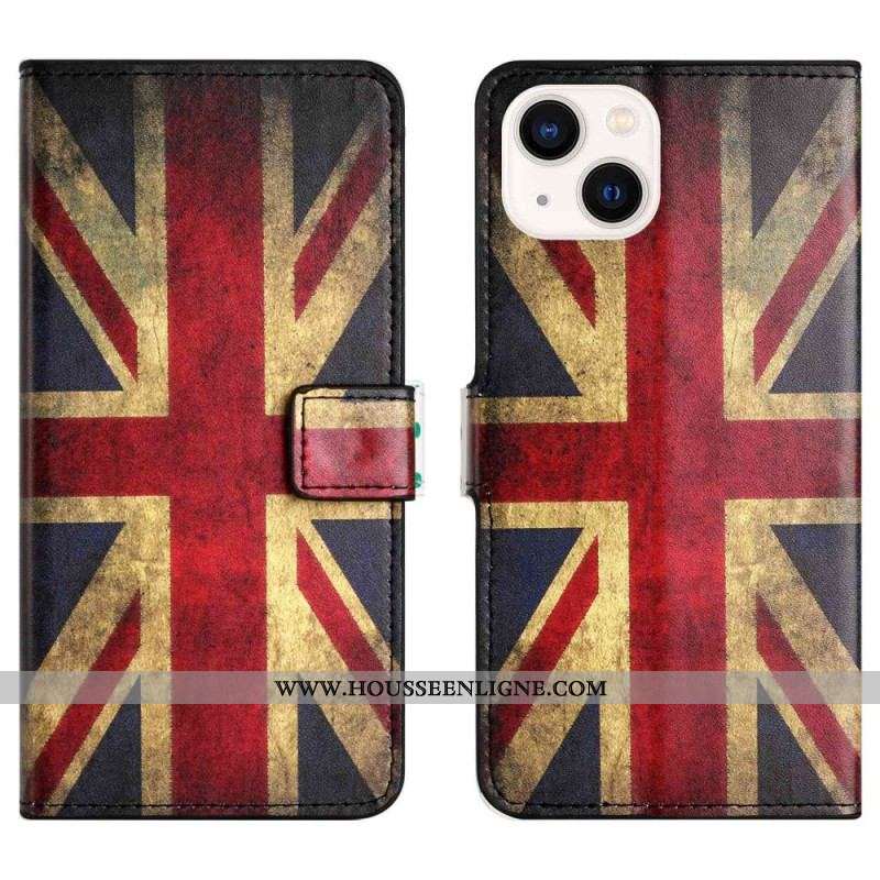 Housse iPhone 14 Drapeau Anglais Vintage