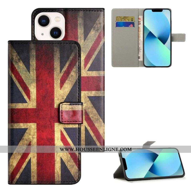 Housse iPhone 14 Drapeau Anglais Vintage