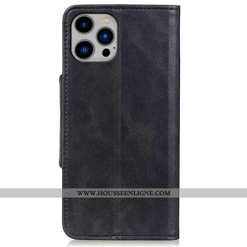 Housse iPhone 14 Plus Simili Cuir Bouton