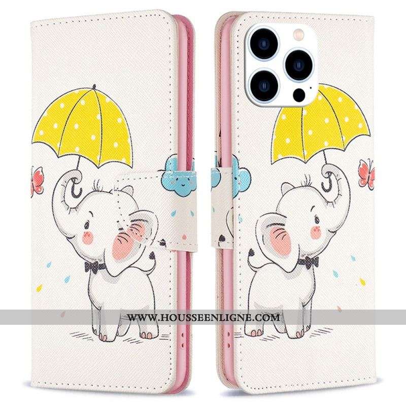 Housse iPhone 14 Pro Bébé Éléphant