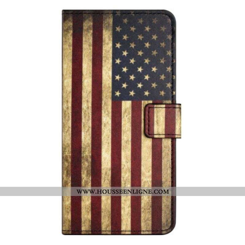 Housse iPhone 14 Pro Drapeau Américain Vintage