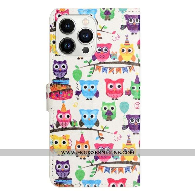 Housse iPhone 14 Pro Gang de Hiboux