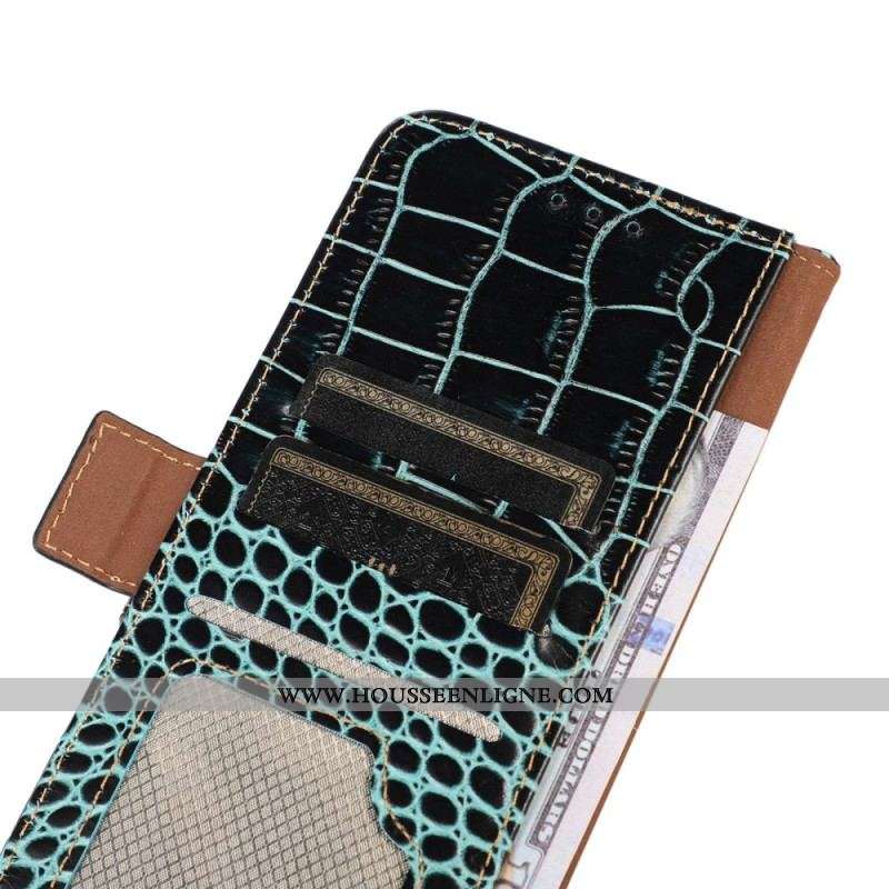 Housse iPhone 14 Pro Max Style Crocodile RFID