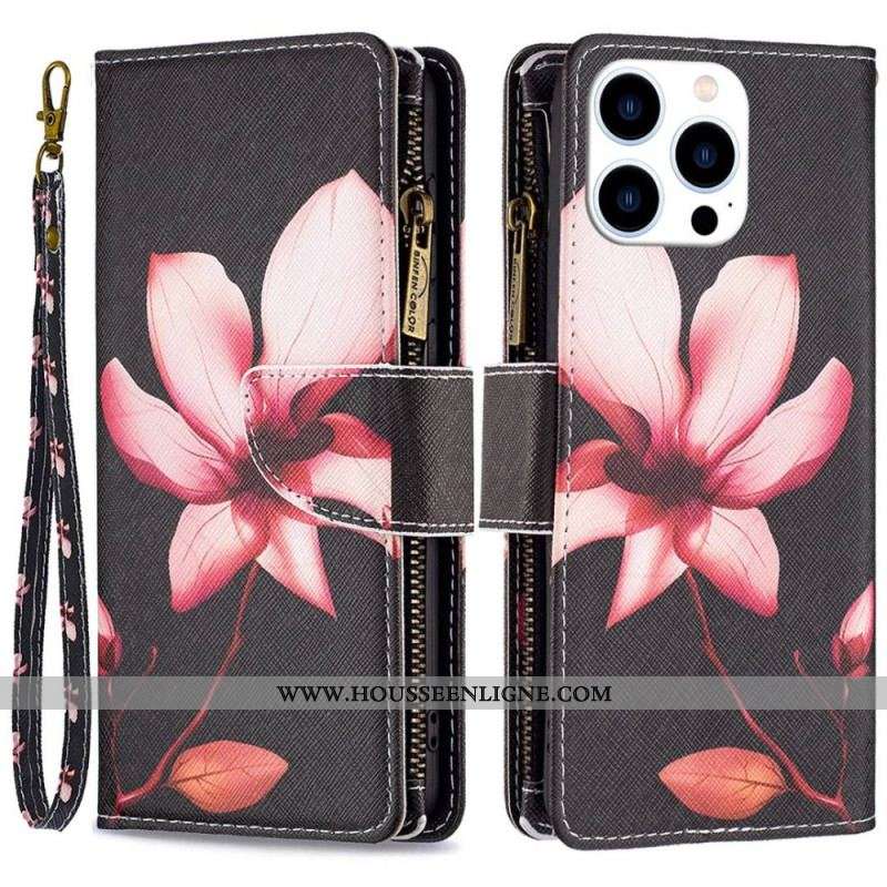 Housse iPhone 14 Pro Portefeuille Fleur