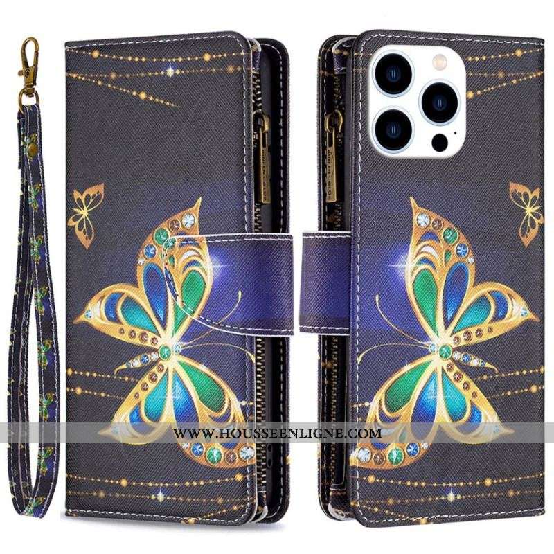 Housse iPhone 14 Pro Portefeuille Papillons