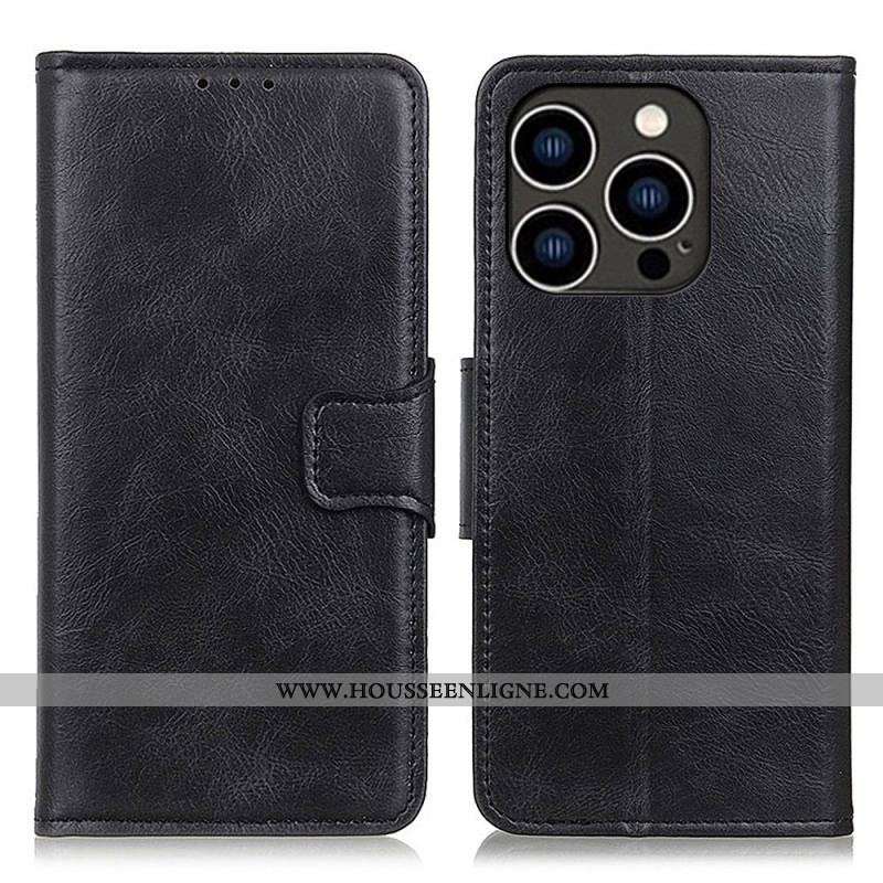 Housse iPhone 14 Pro Style Cuir Fermoir Réversible