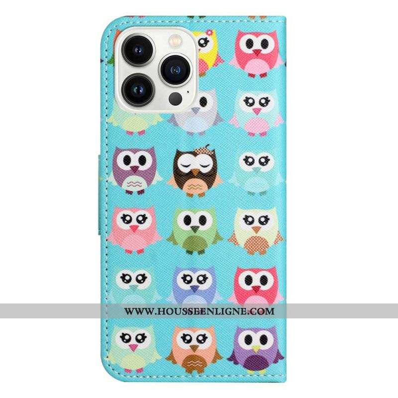 Housse iPhone 14 Pro Tribu de Hiboux