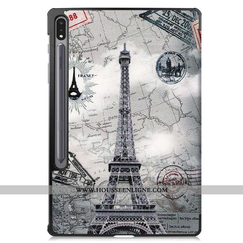 Smart Case Samsung Galaxy Tab S8 Plus / S7 Plus Renforcée Tour Eiffel