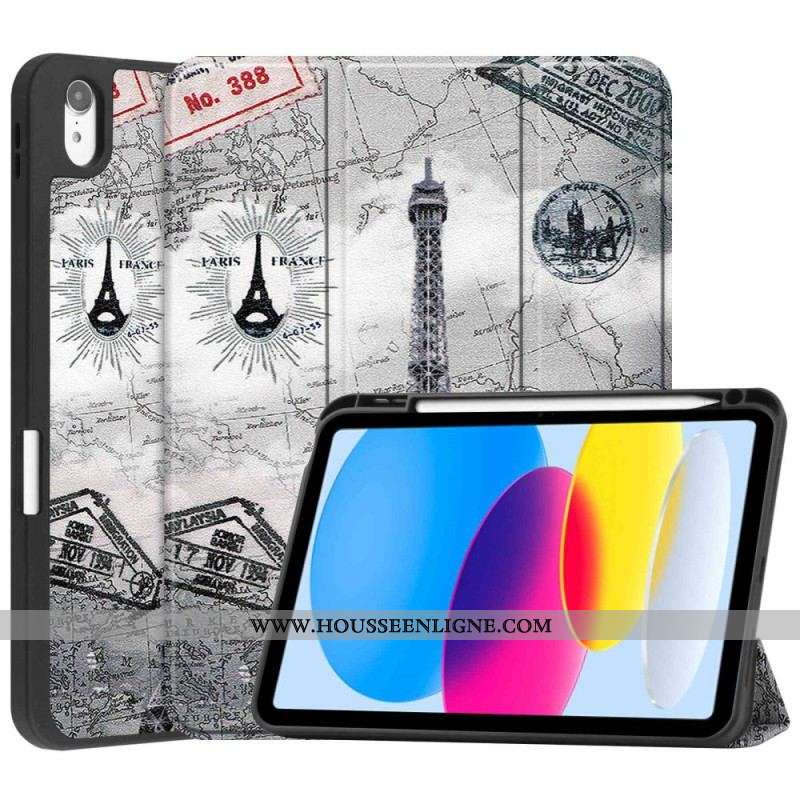 Smart Case iPad 10.9'' (2022) Porte-Stylet Tour Eiffel