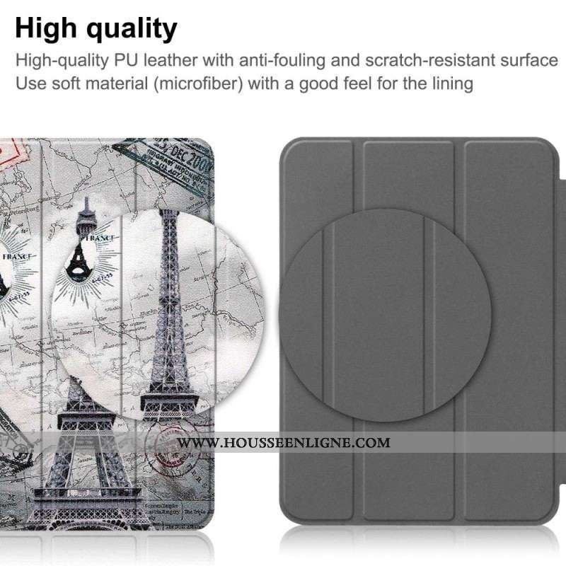 Smart Case iPad 10.9'' (2022) Porte-Stylet Tour Eiffel