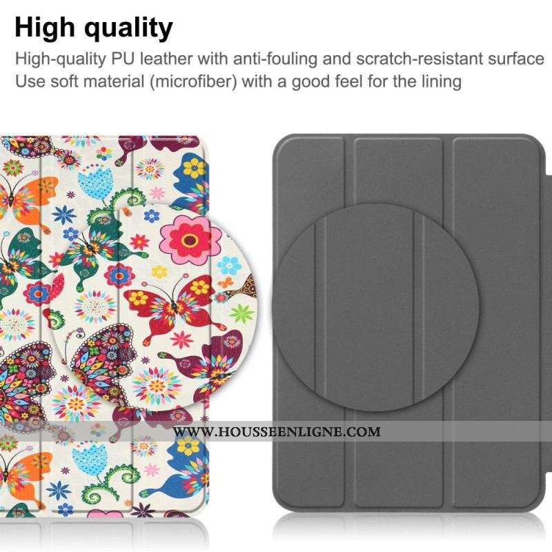 Smart Case iPad 10.9'' (2022) Renforcée Papillons et Fleurs