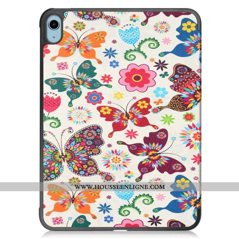 Smart Case iPad 10.9'' (2022) Renforcée Papillons et Fleurs