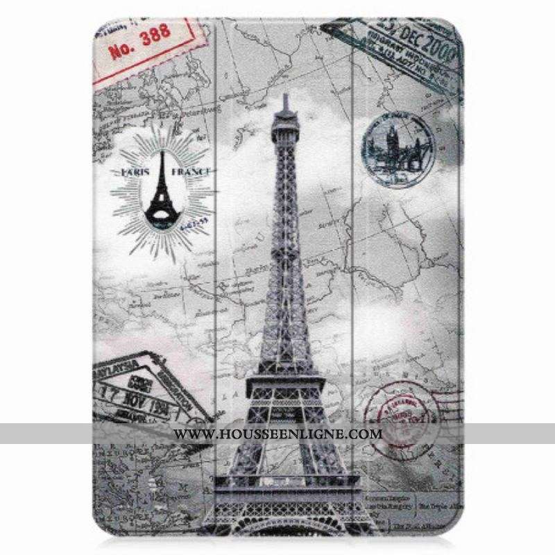 Smart Case iPad 10.9'' (2022) Renforcée Tour Eiffel Rétro