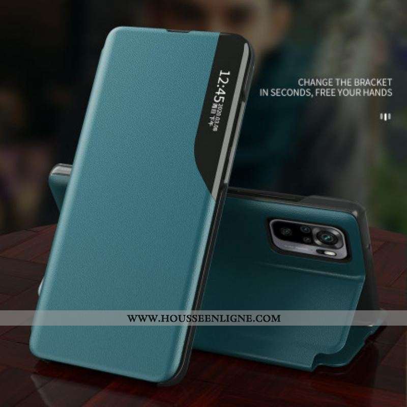 View Cover Xiaomi Redmi Note 10/10S/Poco M5s Effet Cuir