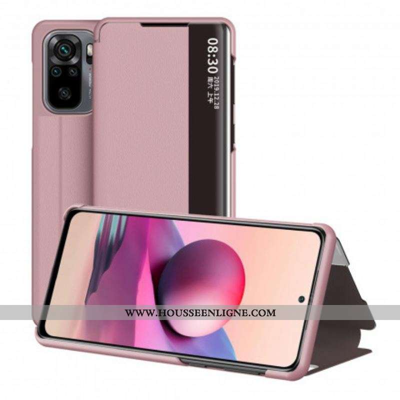 View Cover Xiaomi Redmi Note 10/10S/Poco M5s Simili Cuir Premium