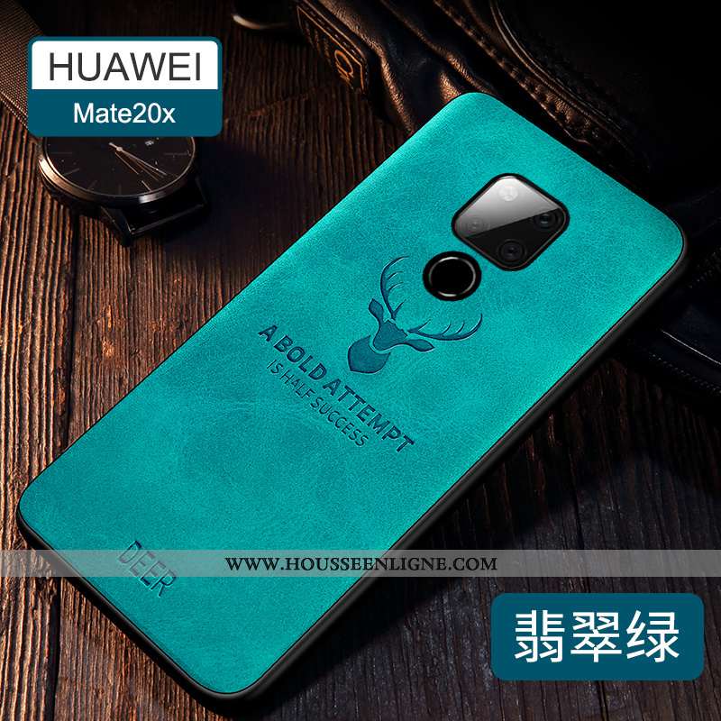 Coque Huawei Mate 20 X Ultra Tendance Noir Étui Téléphone Portable Incassable Légère