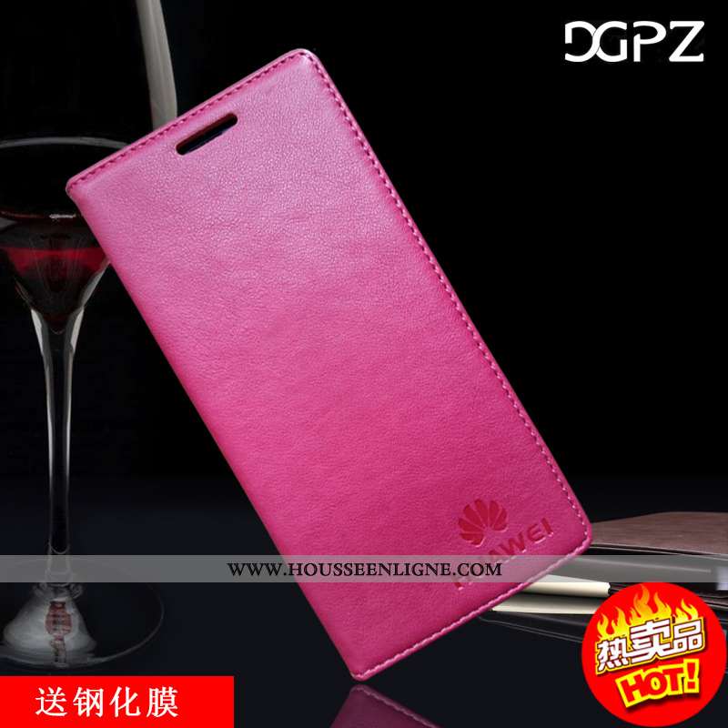 Coque Huawei P30 Cuir Protection Véritable Bleu Marin Rouge Étui Antidérapant Bleu Foncé