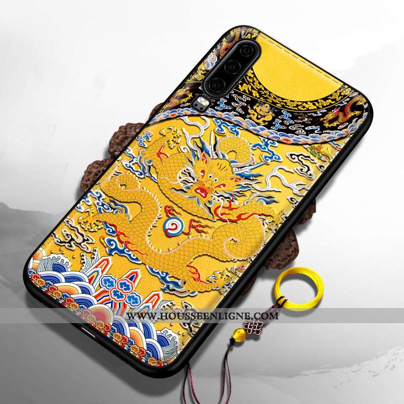 Coque Huawei P30 Tendance Légère Tout Compris Nouveau Téléphone Portable Silicone Incassable Jaune