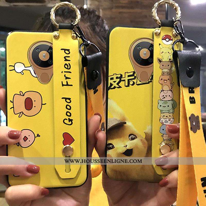 Coque Nokia 5.3 Tendance Fluide Doux Support Jaune Petit Téléphone Portable Étui