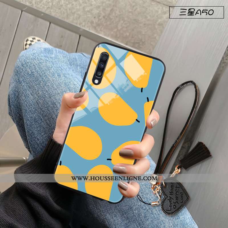 Coque Samsung Galaxy A50 Tendance Fluide Doux Blanc Nouveau Verre Frais Tout Compris Blanche