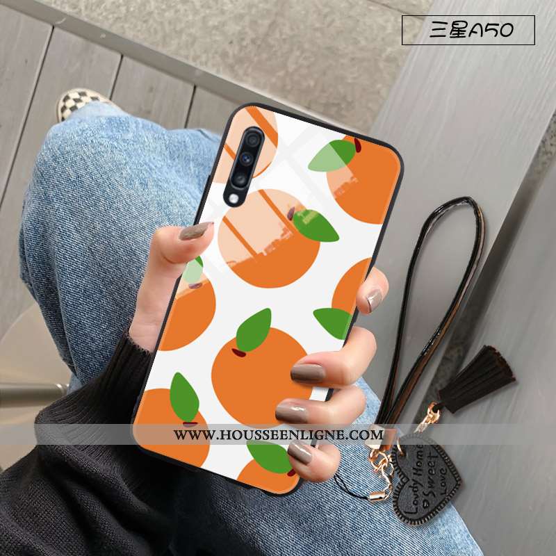 Coque Samsung Galaxy A50 Tendance Fluide Doux Blanc Nouveau Verre Frais Tout Compris Blanche