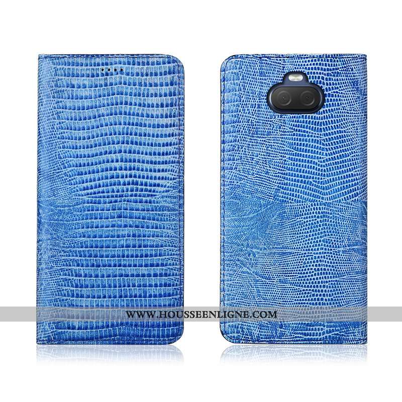 Coque Sony Xperia 10 Délavé En Daim Cuir Véritable Incassable Fluide Doux Protection Tout Compris Si