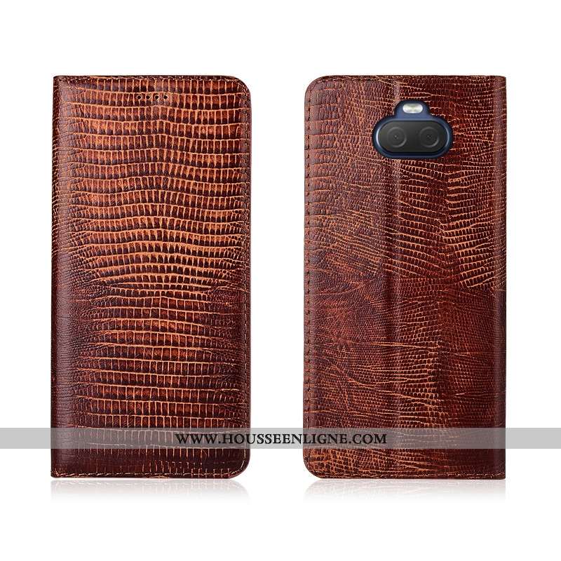 Coque Sony Xperia 10 Délavé En Daim Cuir Véritable Incassable Fluide Doux Protection Tout Compris Si