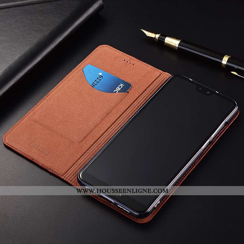 Coque Sony Xperia 10 Délavé En Daim Cuir Véritable Incassable Fluide Doux Protection Tout Compris Si