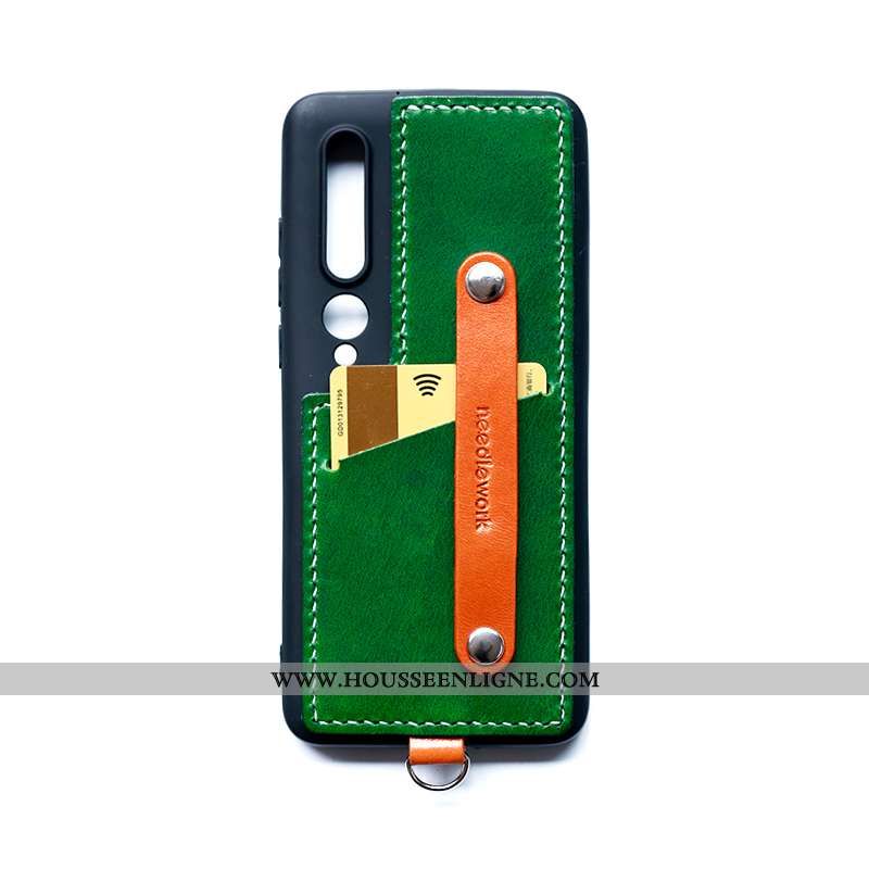 Coque Xiaomi Mi 10 Pro Cuir Qualité Border Vent Petit Bleu Étui