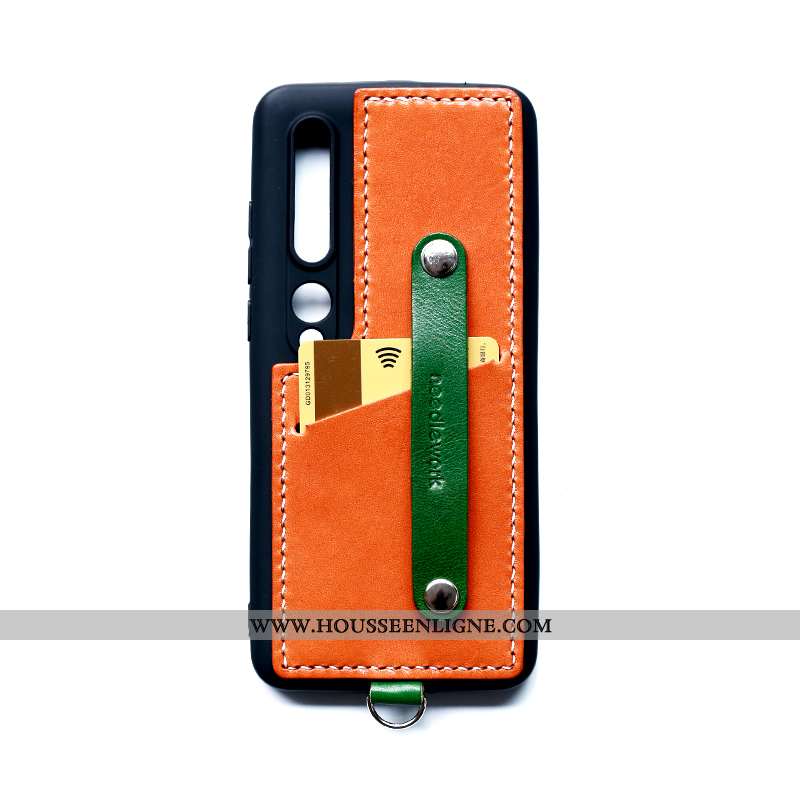 Coque Xiaomi Mi 10 Pro Cuir Qualité Border Vent Petit Bleu Étui