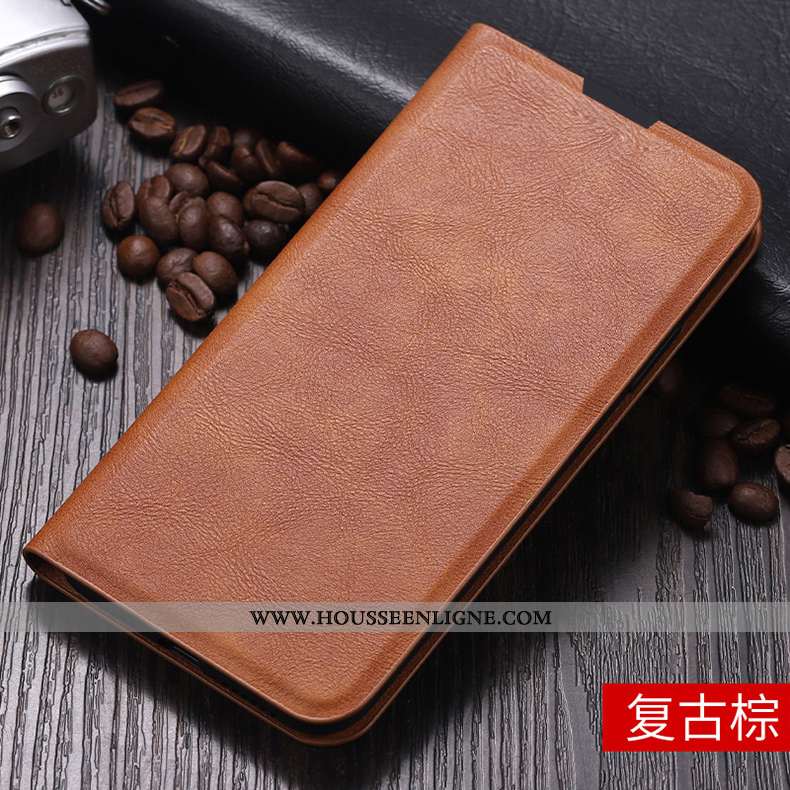 Coque Xiaomi Mi 9 Cuir Fluide Doux Incassable Protection Tendance Petit Étui Marron